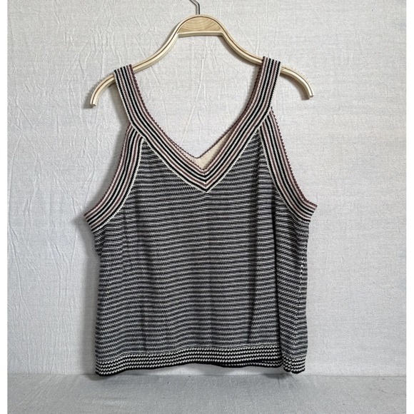 bp Tops - BP Nordstrom Striped Crop Tank Top‎ Women's 1X Knit Striped V-Neck Hippie Boho